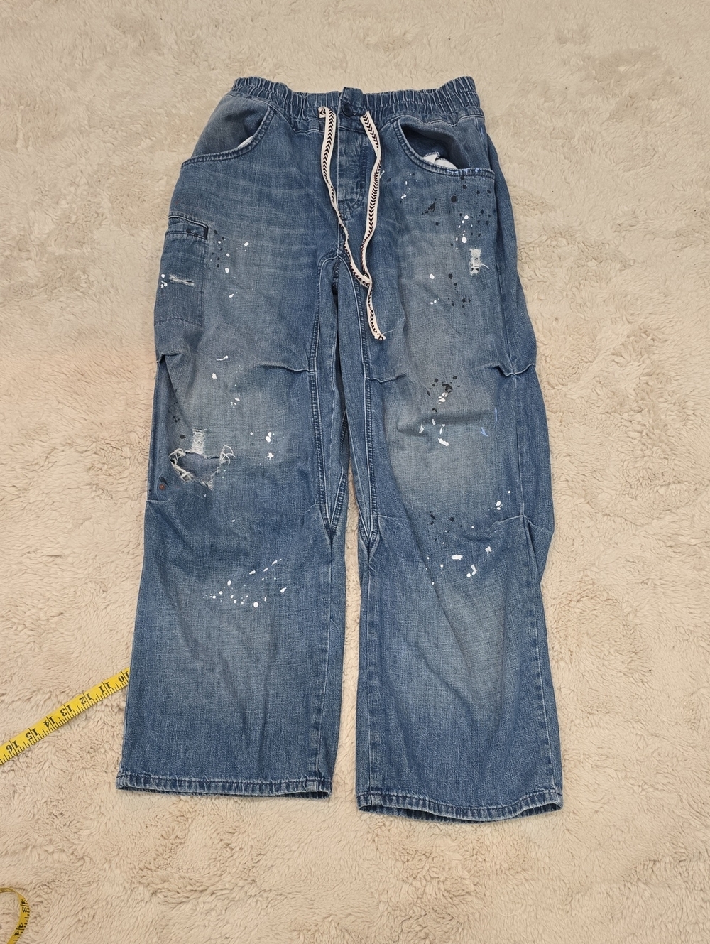 We The Free Men’s Relaxed Paint-Splatter Jeans - Blue